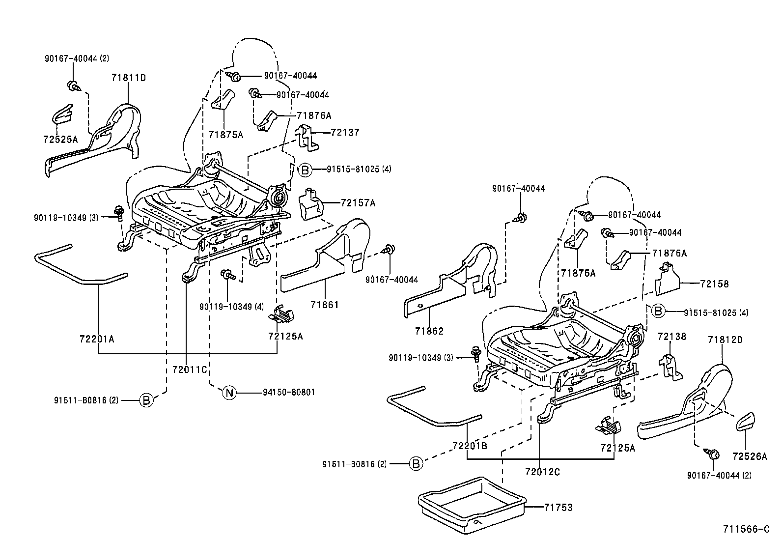 71051-52050 PAD SUB-ASSY, FRONT SEAT CUSHION SENSOR, LH product image