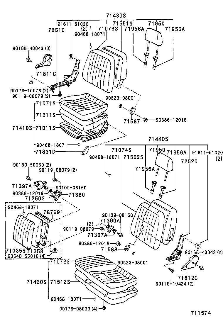 71033-27010 PAD, CENTER SEAT BACK product image
