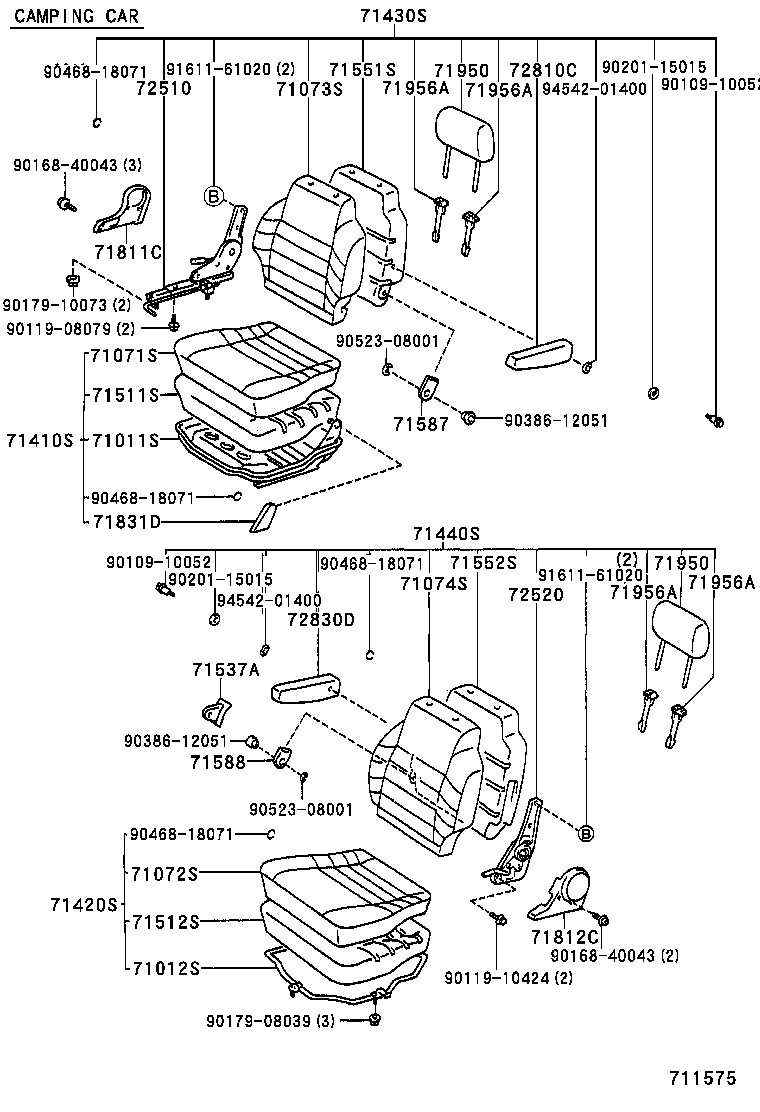 71033-27010 PAD, CENTER SEAT BACK product image