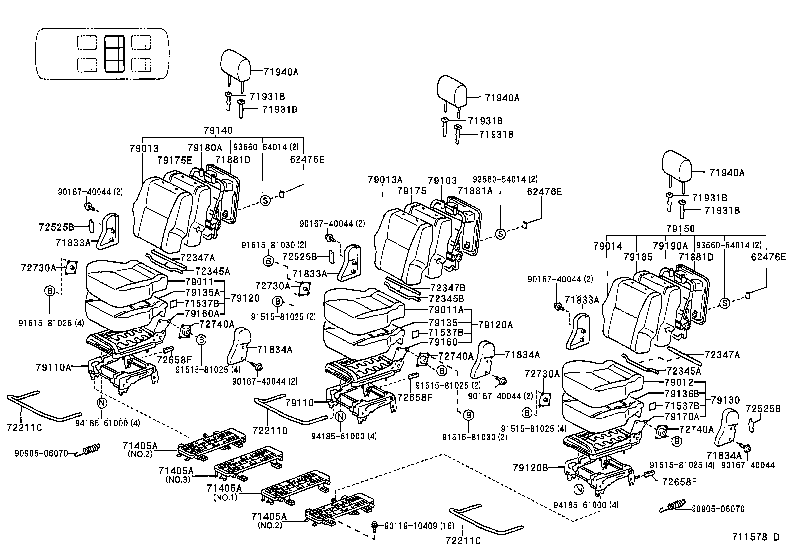 71461-28090 SPRING, REAR SEAT CUSHION product image