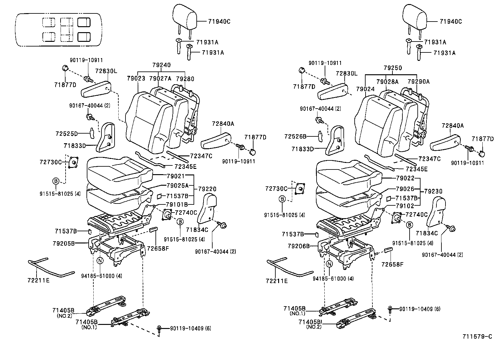 71461-28090 SPRING, REAR SEAT CUSHION product image