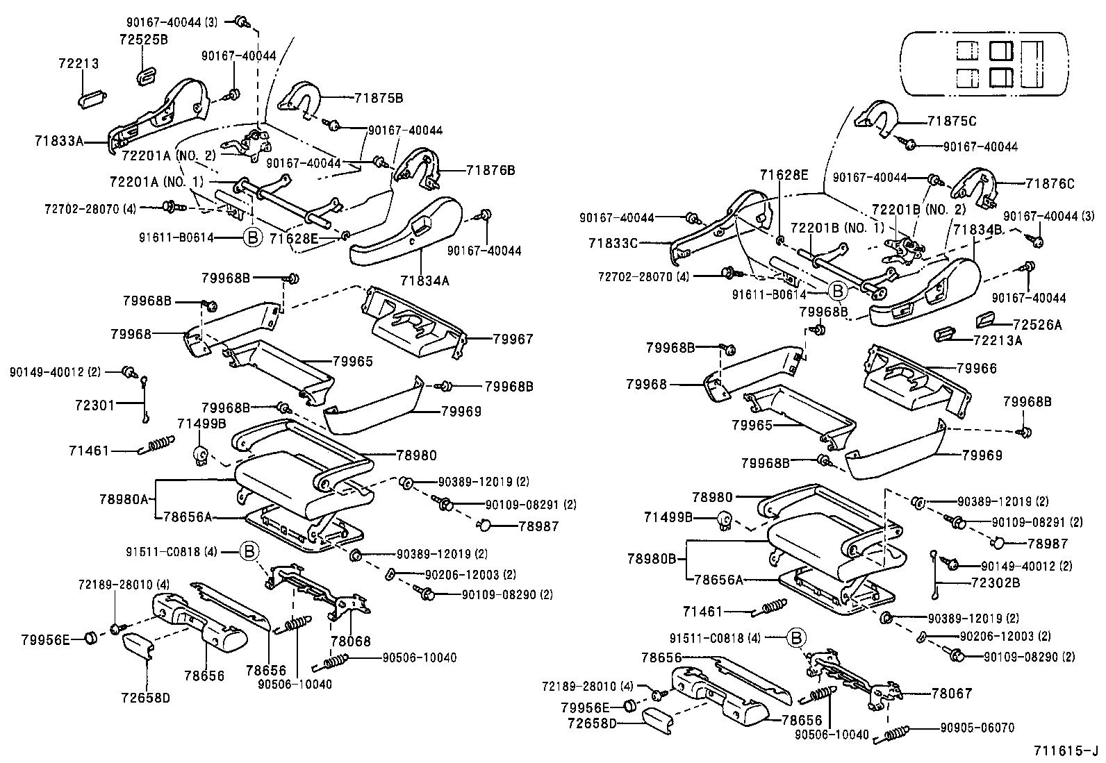 71461-28090 SPRING, REAR SEAT CUSHION product image