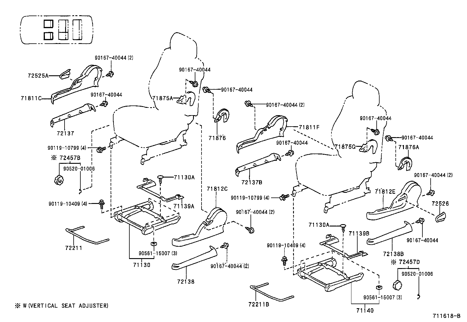 71461-28090 SPRING, REAR SEAT CUSHION product image