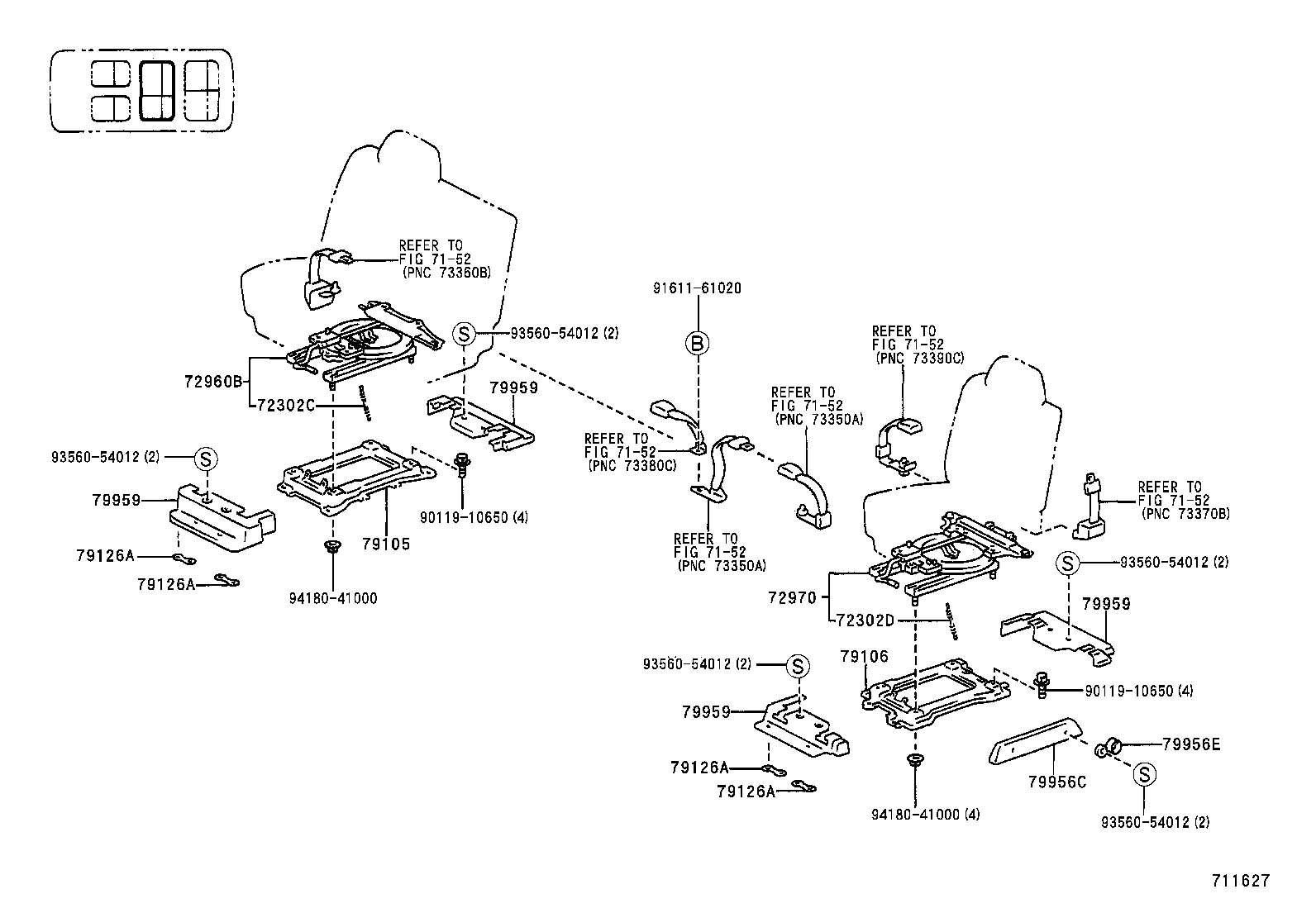 71012-28070 FRAME SUB-ASSY, FRONT SEAT CUSHION, LH product image