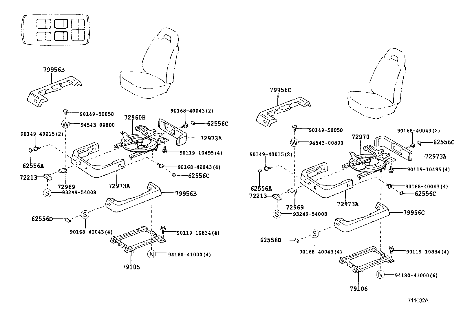 71630-28080 SPRING ASSY, FRONT SEAT BACK, RH(FOR SEPARATE TYPE) product image