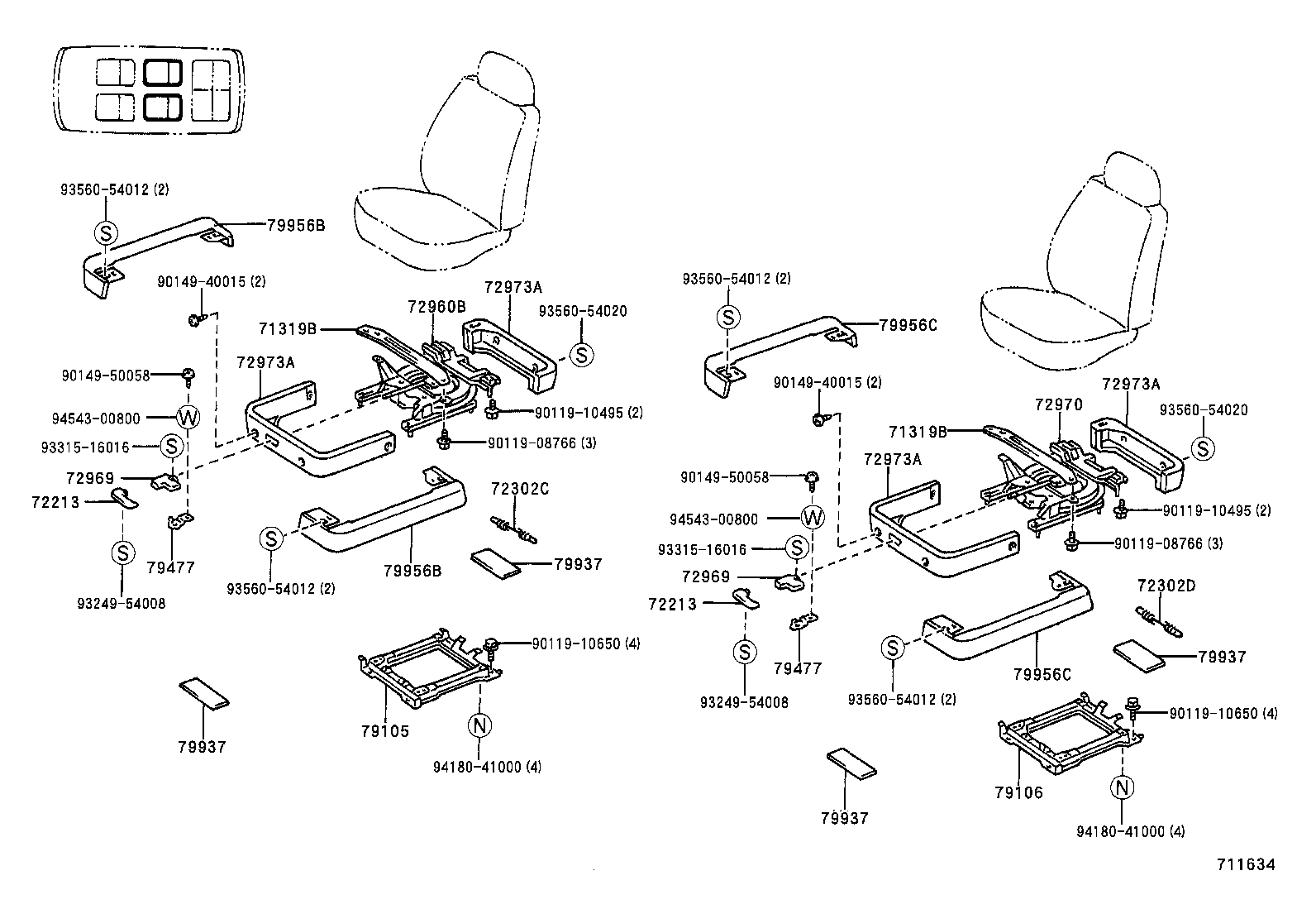 71630-28080 SPRING ASSY, FRONT SEAT BACK, RH(FOR SEPARATE TYPE) product image
