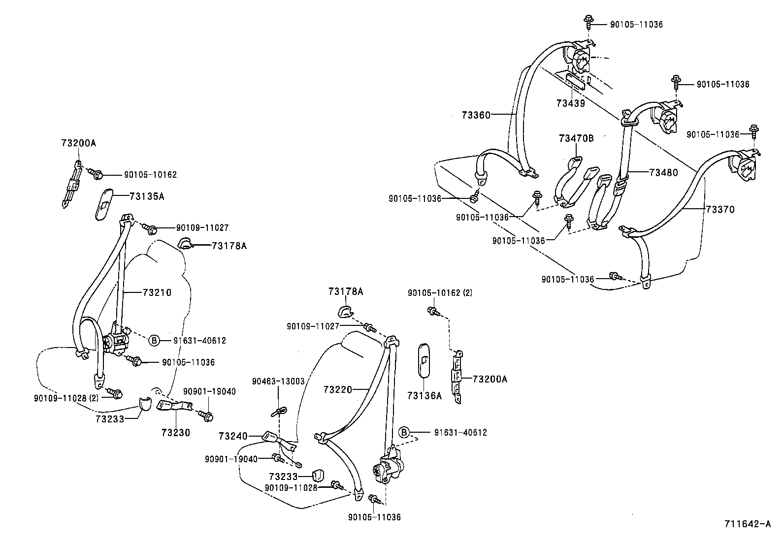 73240-47010-B0 BELT ASSY, FRONT SEAT INNER, LH product image