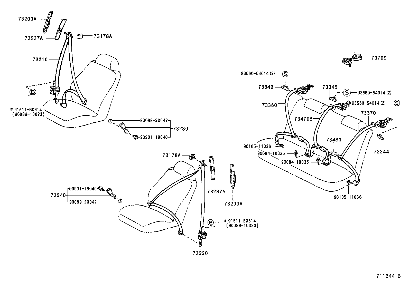 73200-YF010 ADJUSTER ASSY, FRONT SHOULDER BELT ANCHOR product image