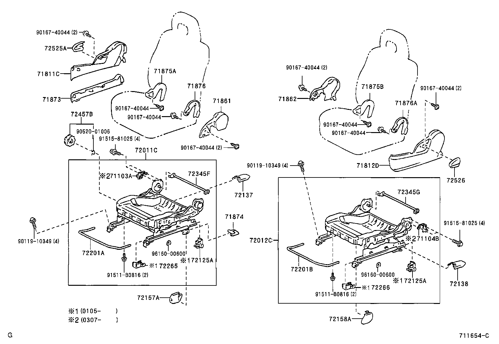 71075-42150-J2 COVER, REAR SEAT CUSHION, RH (FOR SEPARATE TYPE) product image