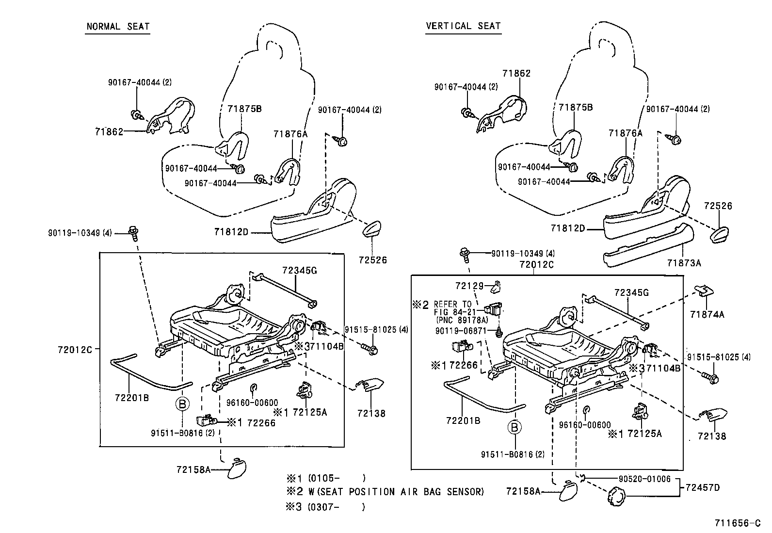 71015-42120 FRAME SUB-ASSY, REAR SEAT CUSHION, RH product image