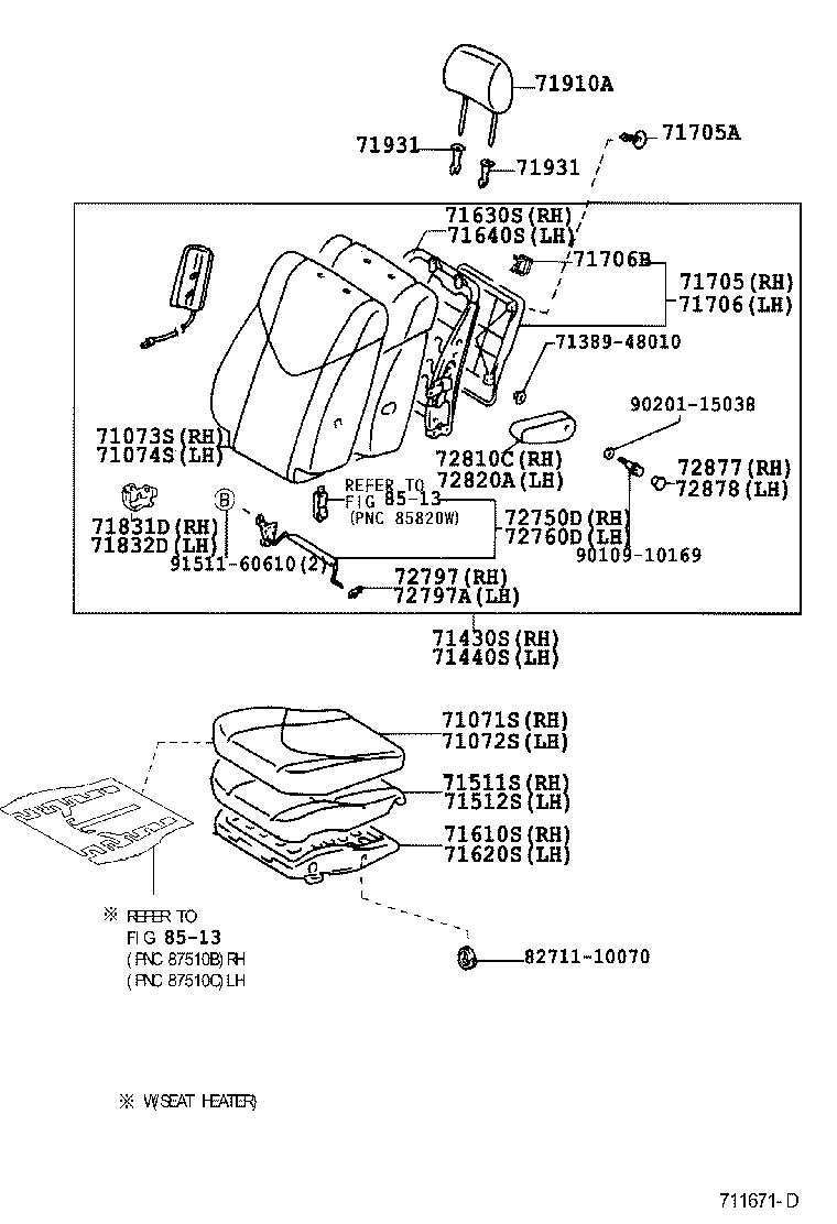 71630-48060 SPRING ASSY, FRONT SEAT BACK, RH(FOR SEPARATE TYPE) product image