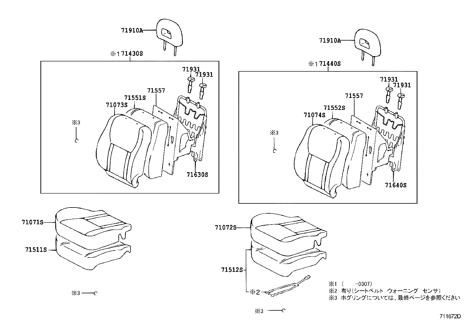 71075-42150-J2 COVER, REAR SEAT CUSHION, RH (FOR SEPARATE TYPE) product image