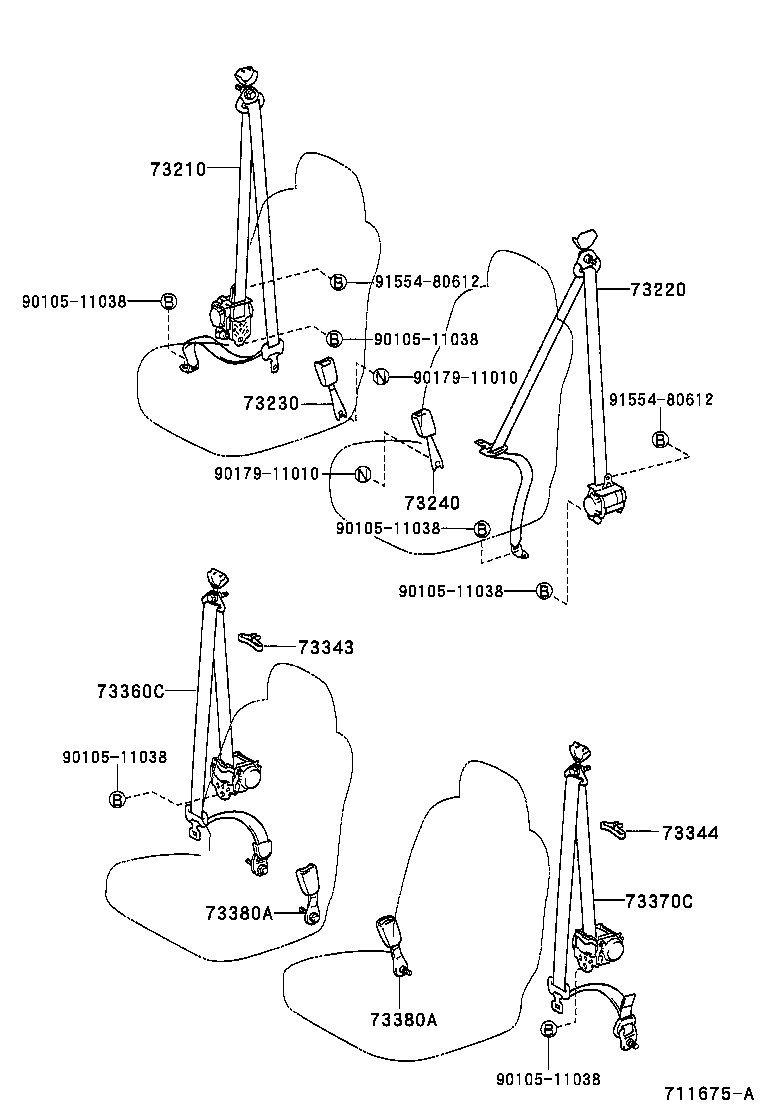 73230-42150-B0 BELT ASSY, FRONT SEAT INNER, RH product image