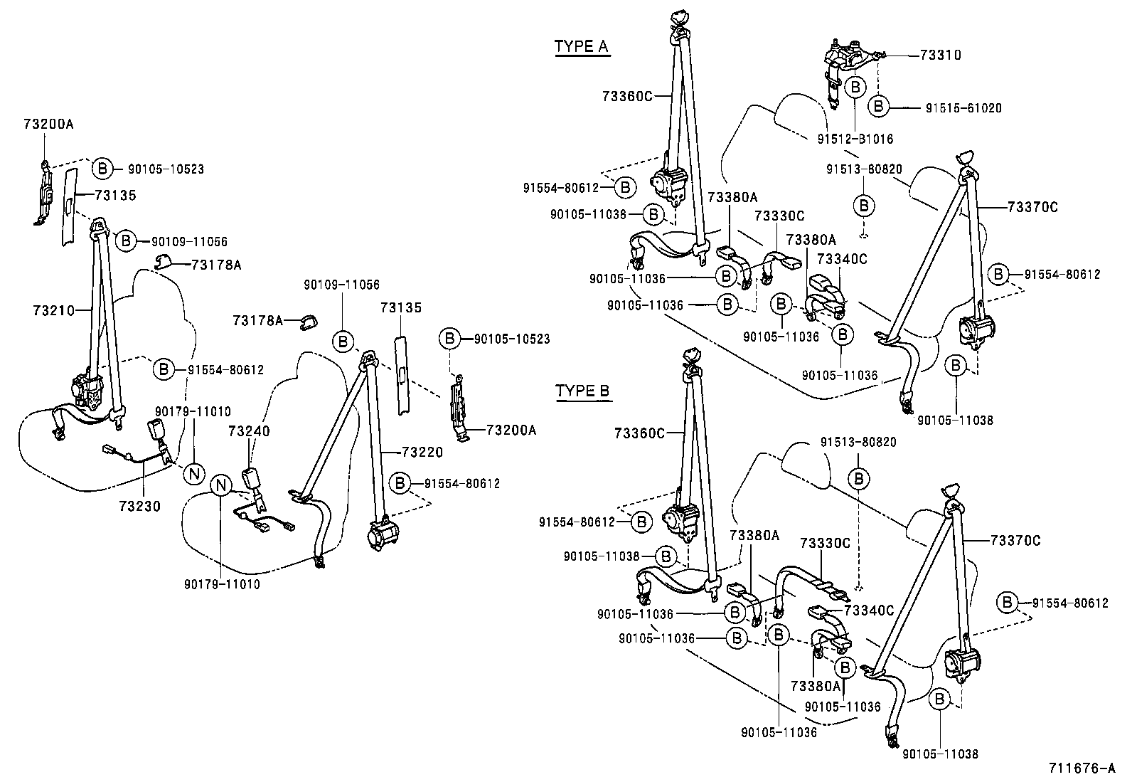 73230-42150-B0 BELT ASSY, FRONT SEAT INNER, RH product image