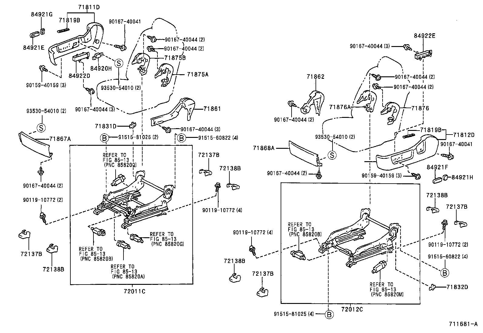 71502-51020 PAD, FRONT SEAT CUSHION, LH (FOR SEPARATE TYPE) product image