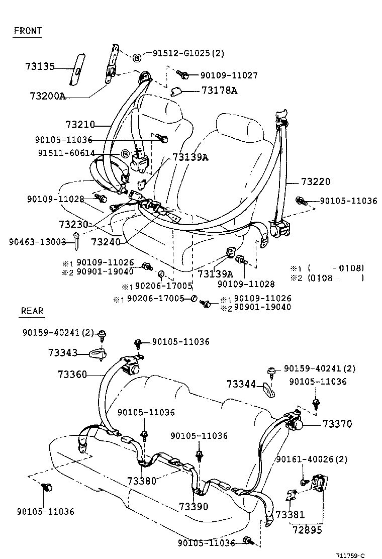 73223-43010 COVER, SEAT BELT RETRACTOR product image
