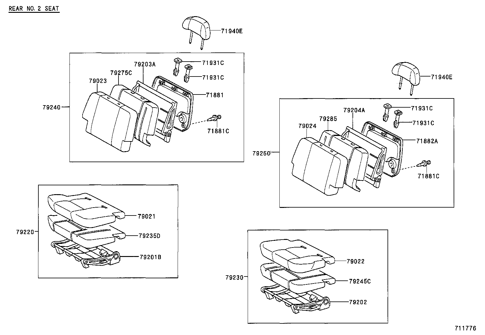 71051-AE030 PAD, FRONT SEAT CUSHION, RH(FOR SEPARATE TYPE) product image