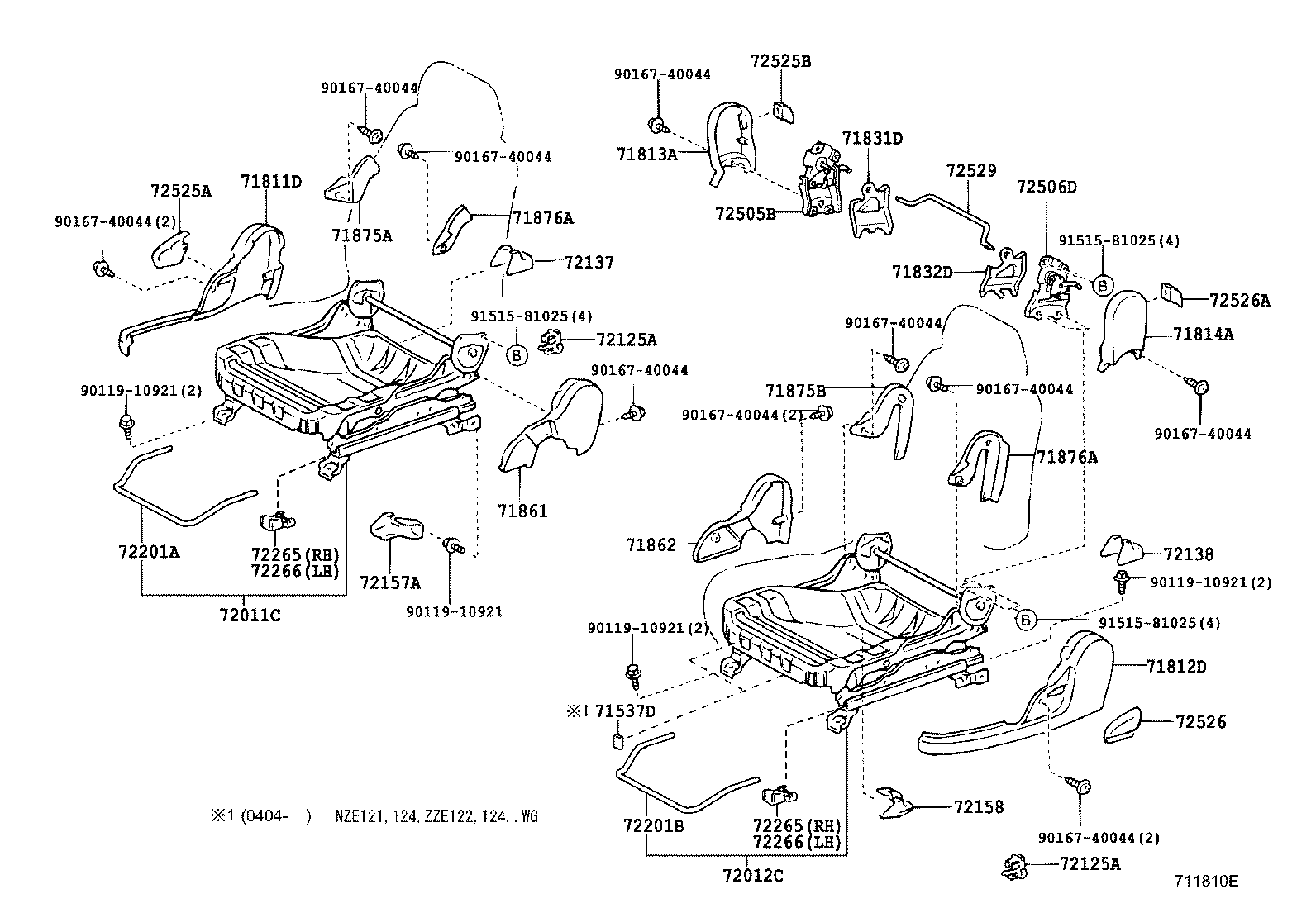 71052-13042 PAD, FRONT SEAT CUSHION, LH (FOR SEPARATE TYPE) product image