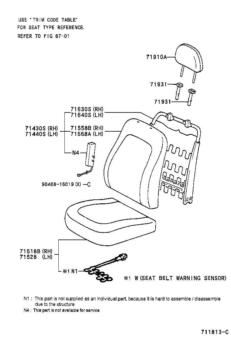71630-52050 SPRING ASSY, FRONT SEAT BACK, RH(FOR SEPARATE TYPE) product image