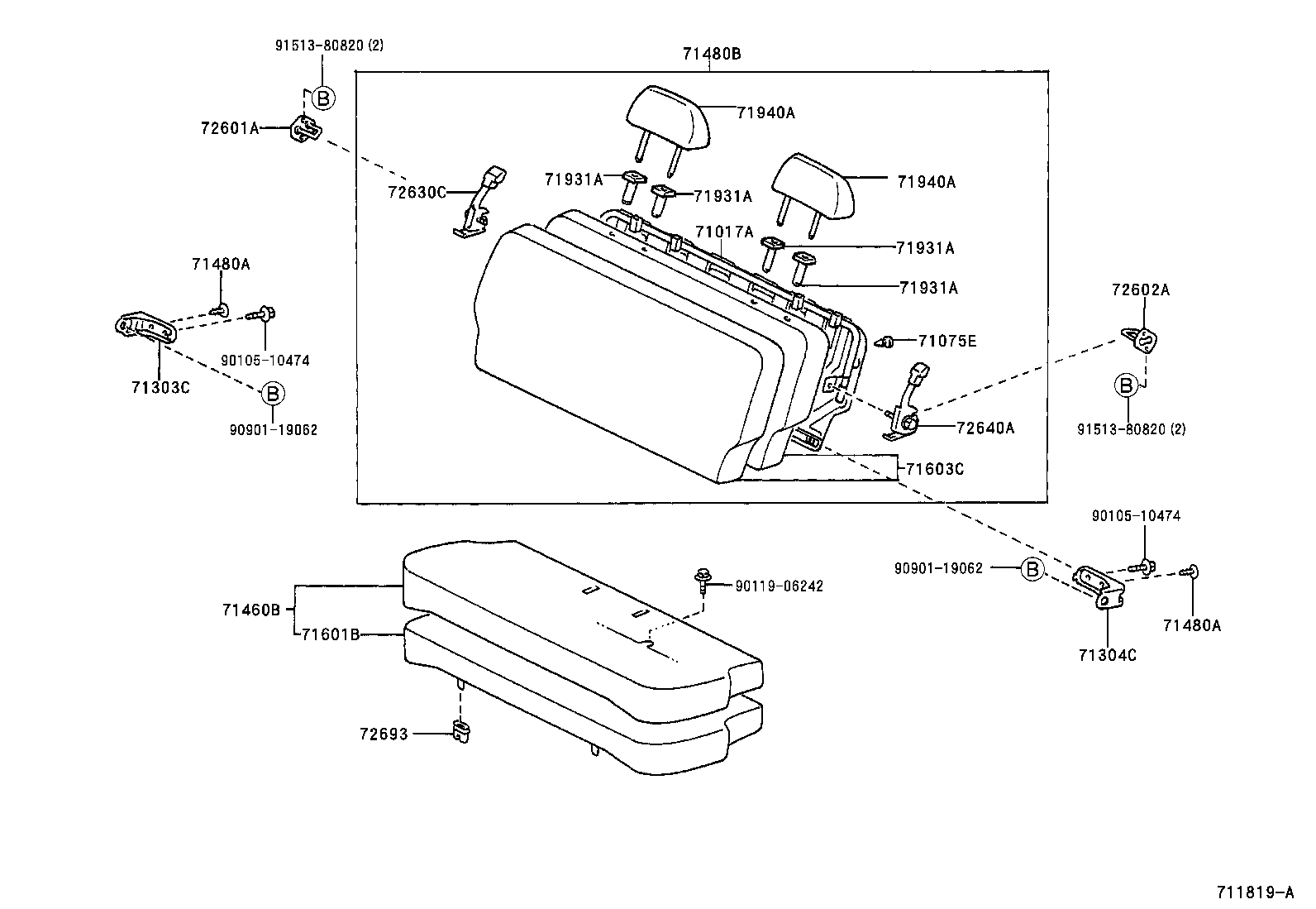 71480-52080-B3 BACK ASSY, REAR SEAT (FOR BENCH TYPE) product image