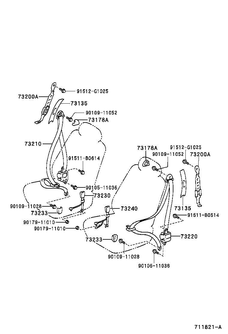 73200-52010-C0 ADJUSTER ASSY, FRONT SHOULDER BELT ANCHOR product image