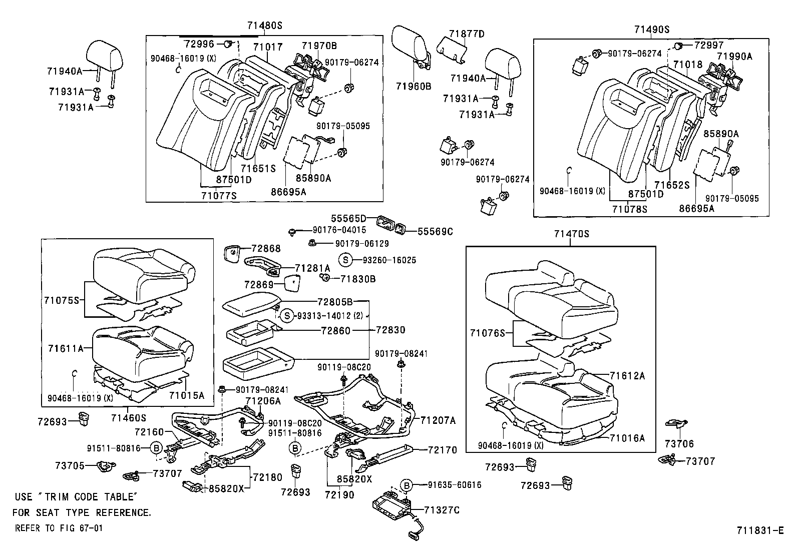 71470-50270 CUSHION ASSY, REAR SEAT, LH (FOR SEPARATE TYPE) product image
