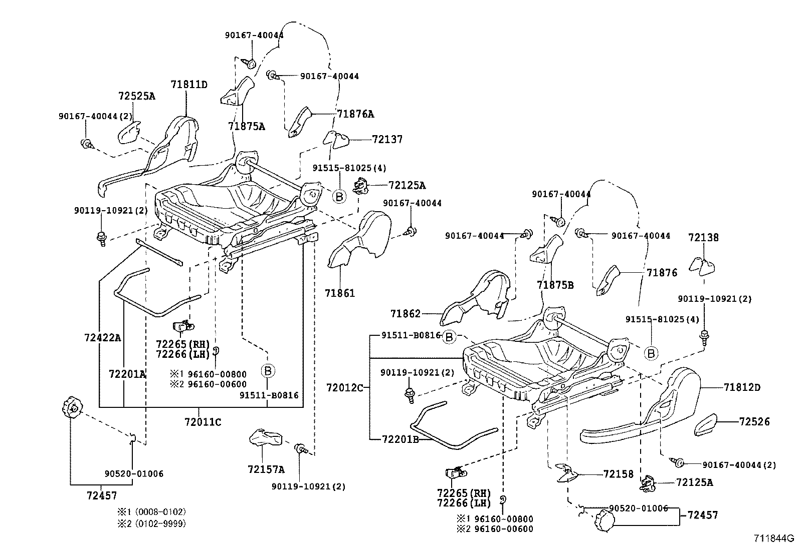 71502-63022 PAD, FRONT SEAT CUSHION, LH (FOR SEPARATE TYPE) product image