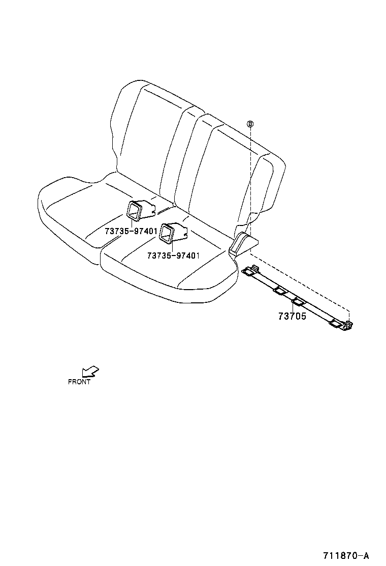 71122-87401 BRACKET, FRONT SEAT CUSHION, LH product image