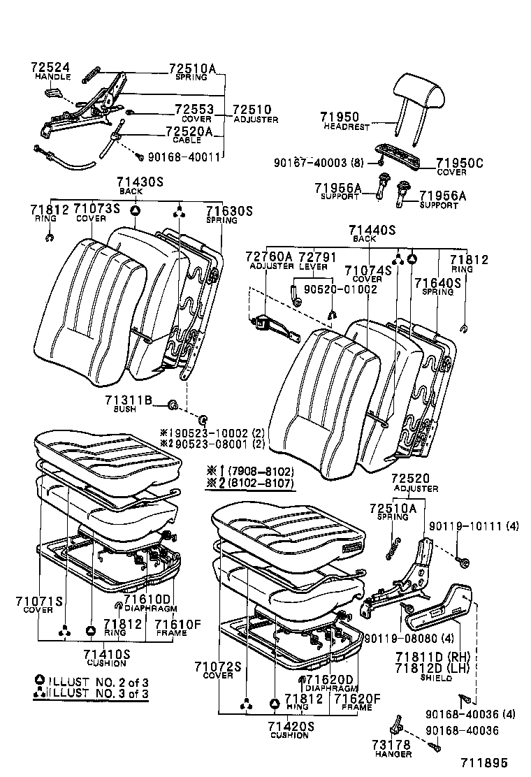71410-1B080-01 CUSHION ASSY, FRONT SEAT, RH(FOR SEPARATE TYPE) product image