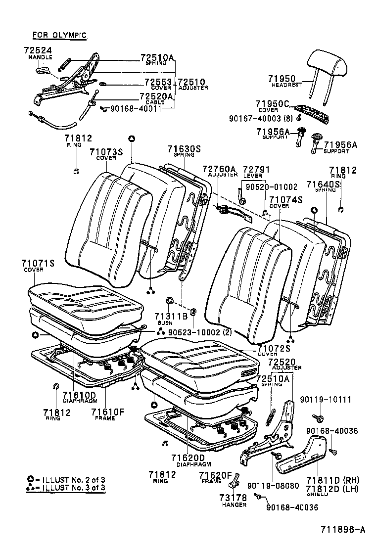 Toyota 71073-14641-01 COVER, FRONT SEAT BACK, RH(FOR SEPARATE TYPE)