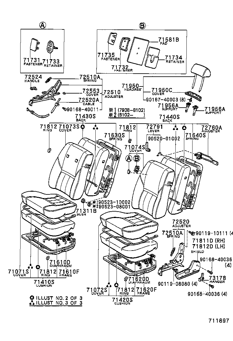 71410-1B080-01 CUSHION ASSY, FRONT SEAT, RH(FOR SEPARATE TYPE) product image