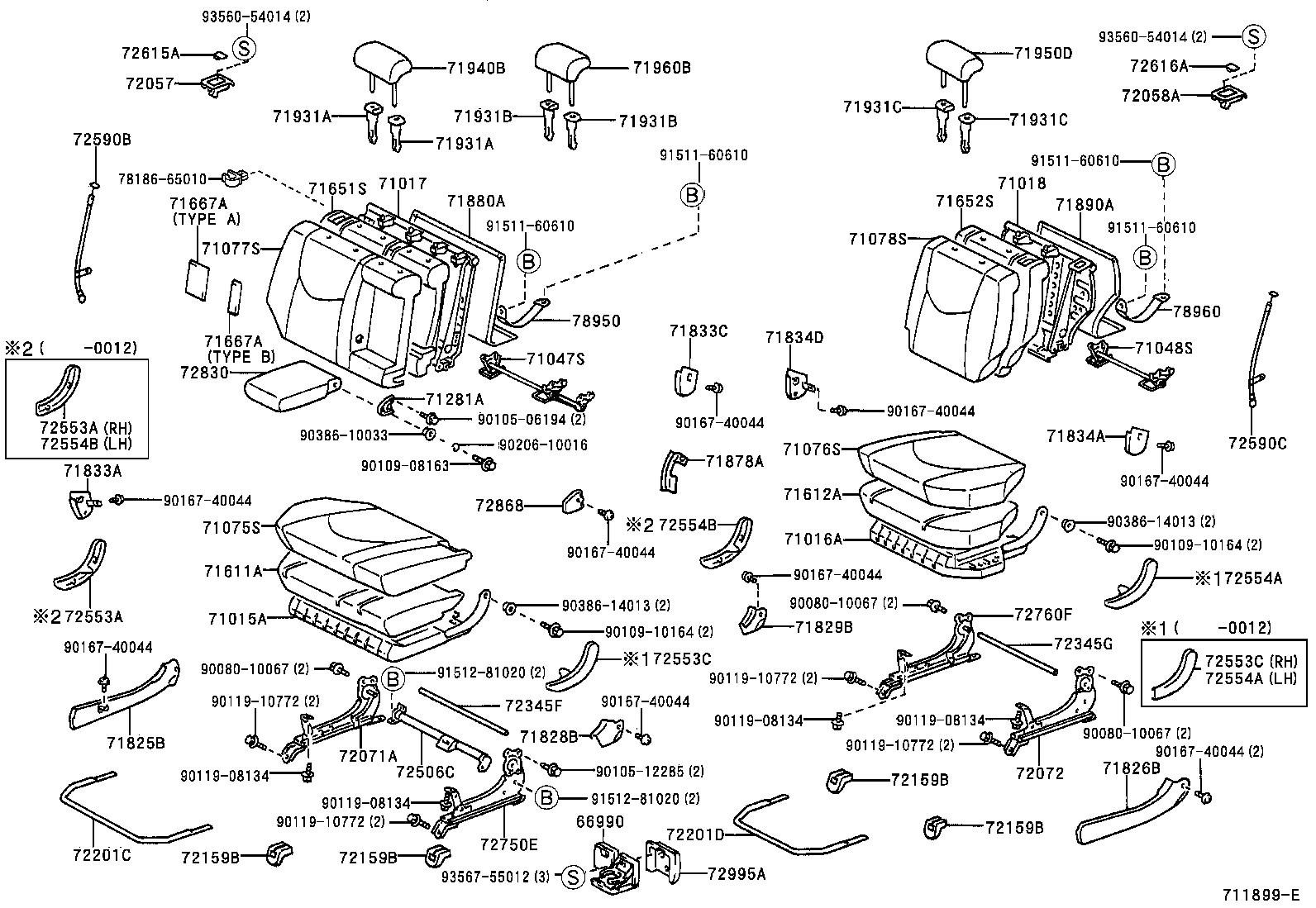 71017-48030 FRAME SUB-ASSY, REAR SEAT BACK, RH product image