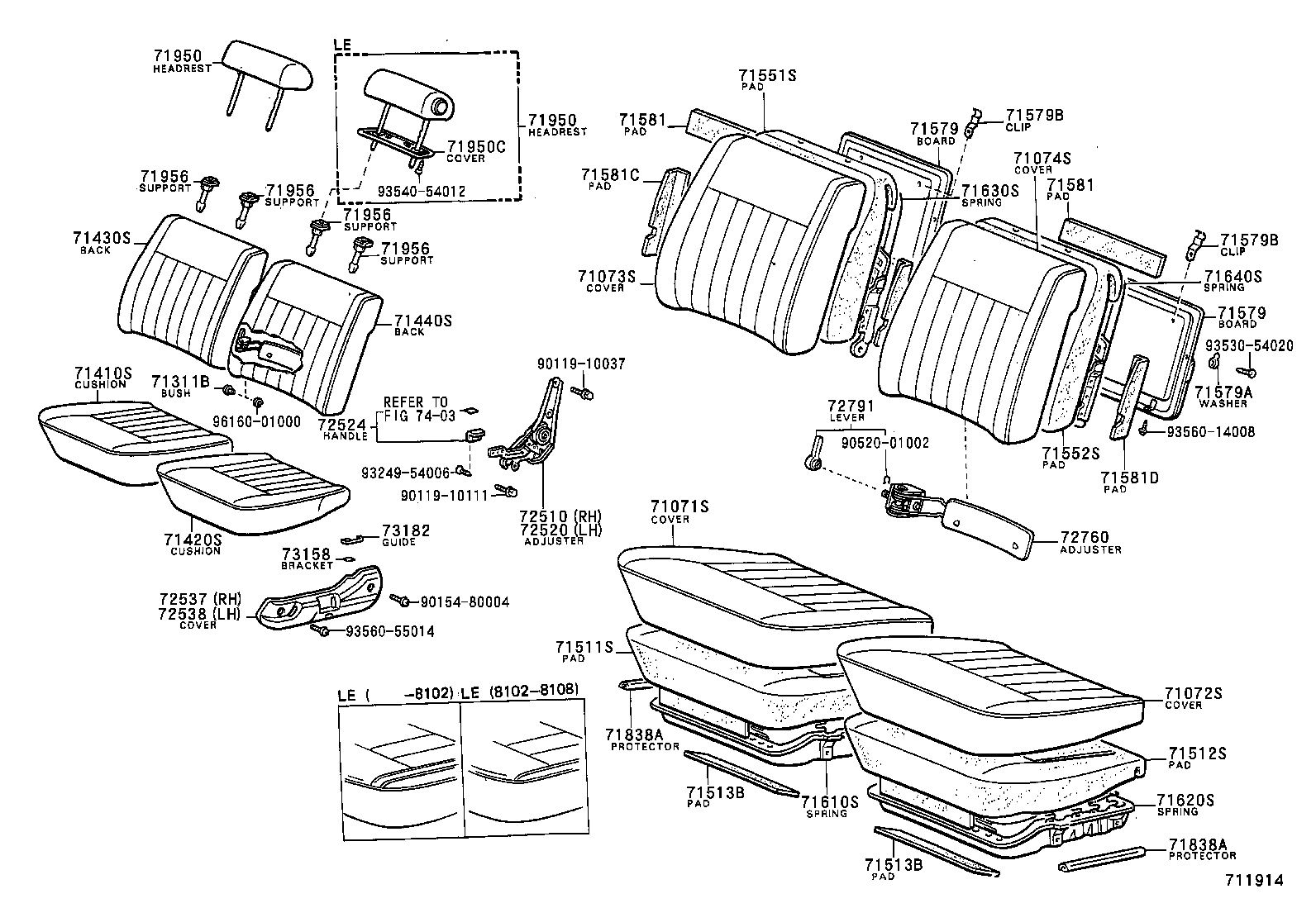 71640-20190 SPRING ASSY, FRONT SEAT BACK, LH(FOR SEPARATE TYPE) product image