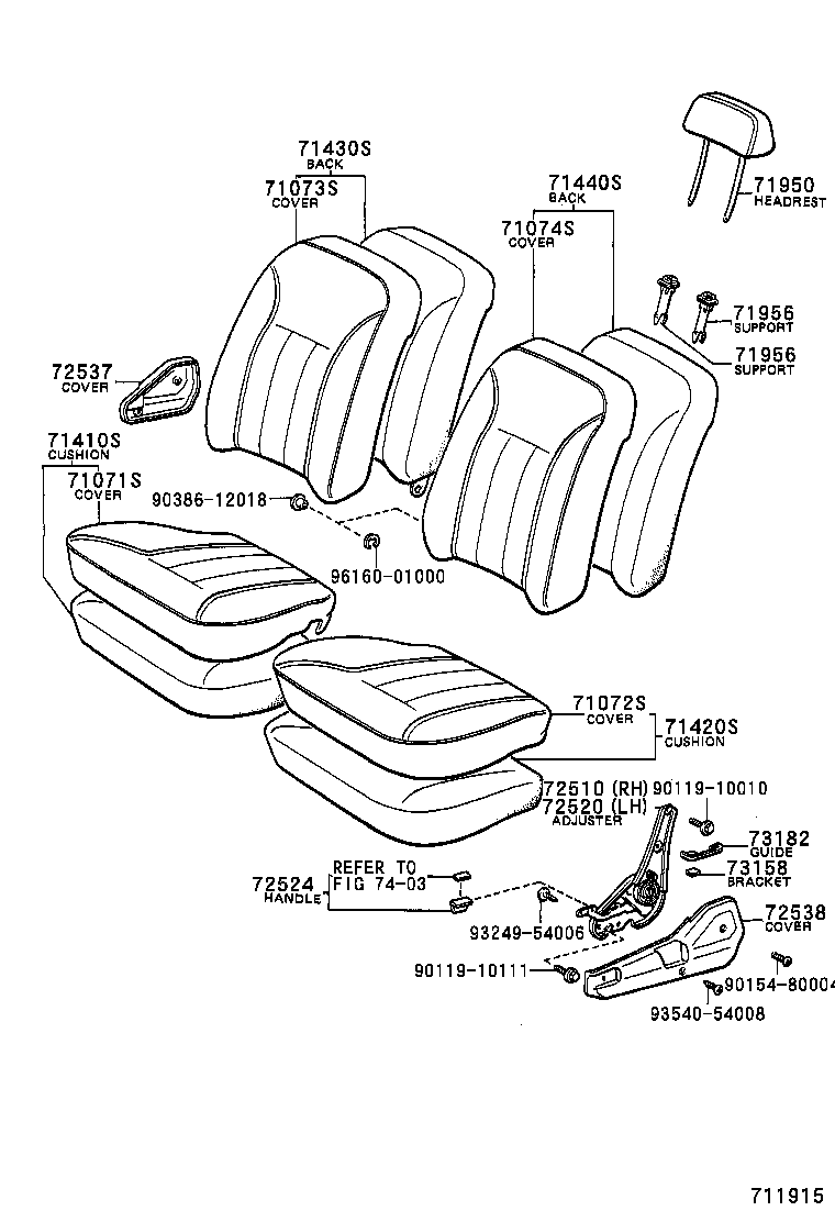 71640-20190 SPRING ASSY, FRONT SEAT BACK, LH(FOR SEPARATE TYPE) product image