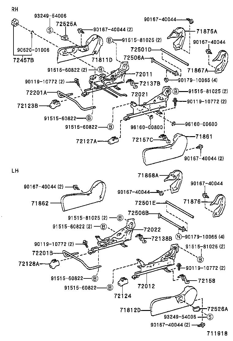 71512-48100 PAD, FRONT SEAT CUSHION, LH (FOR SEPARATE TYPE) product image