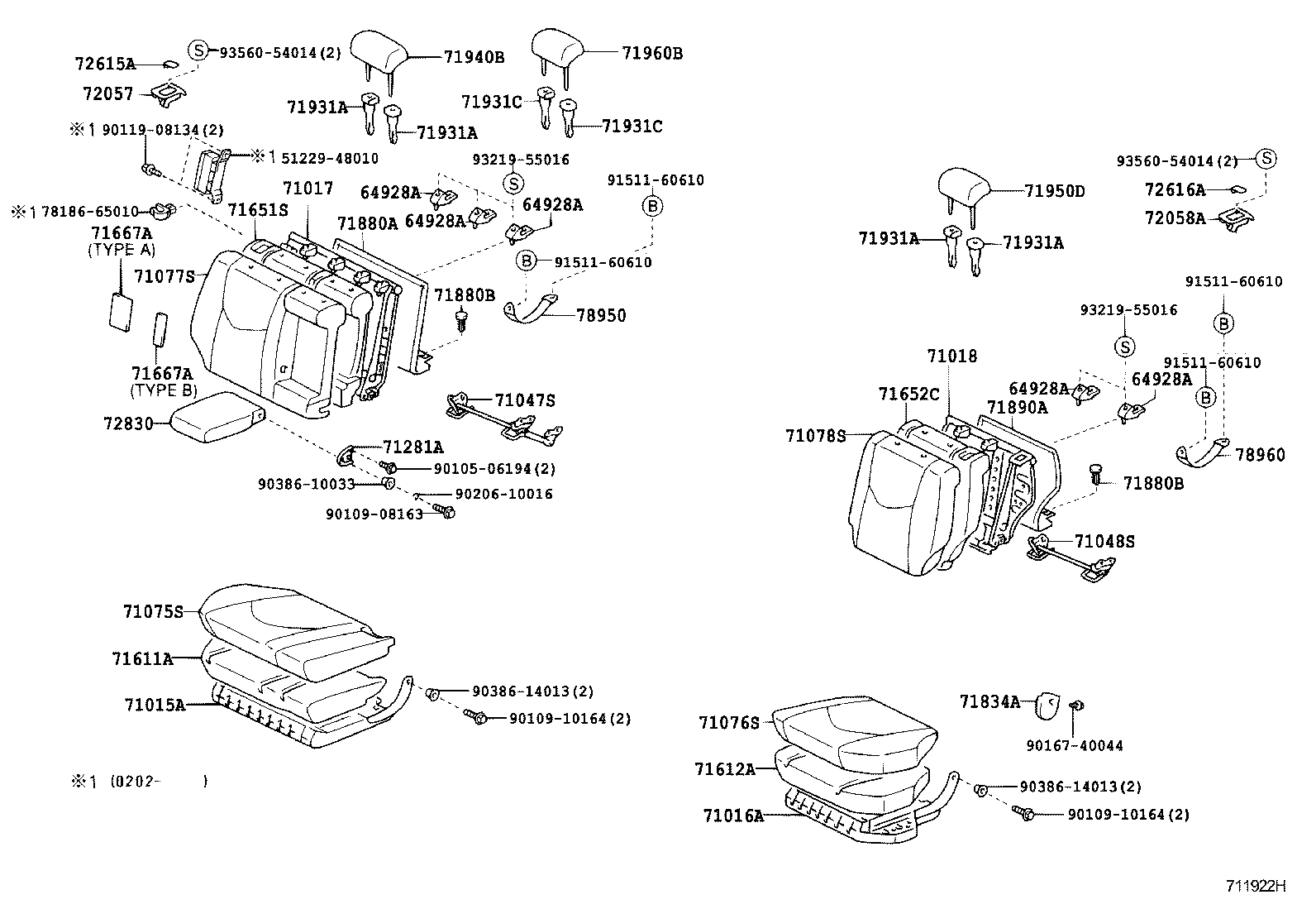 71017-48090 FRAME SUB-ASSY, REAR SEAT BACK, RH product image