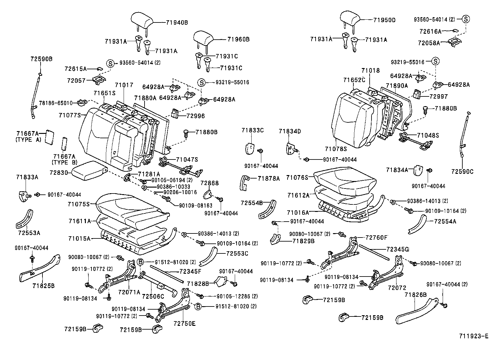 Toyota 71970-47010-B3 SUPPORT, REAR SEAT HEADREST