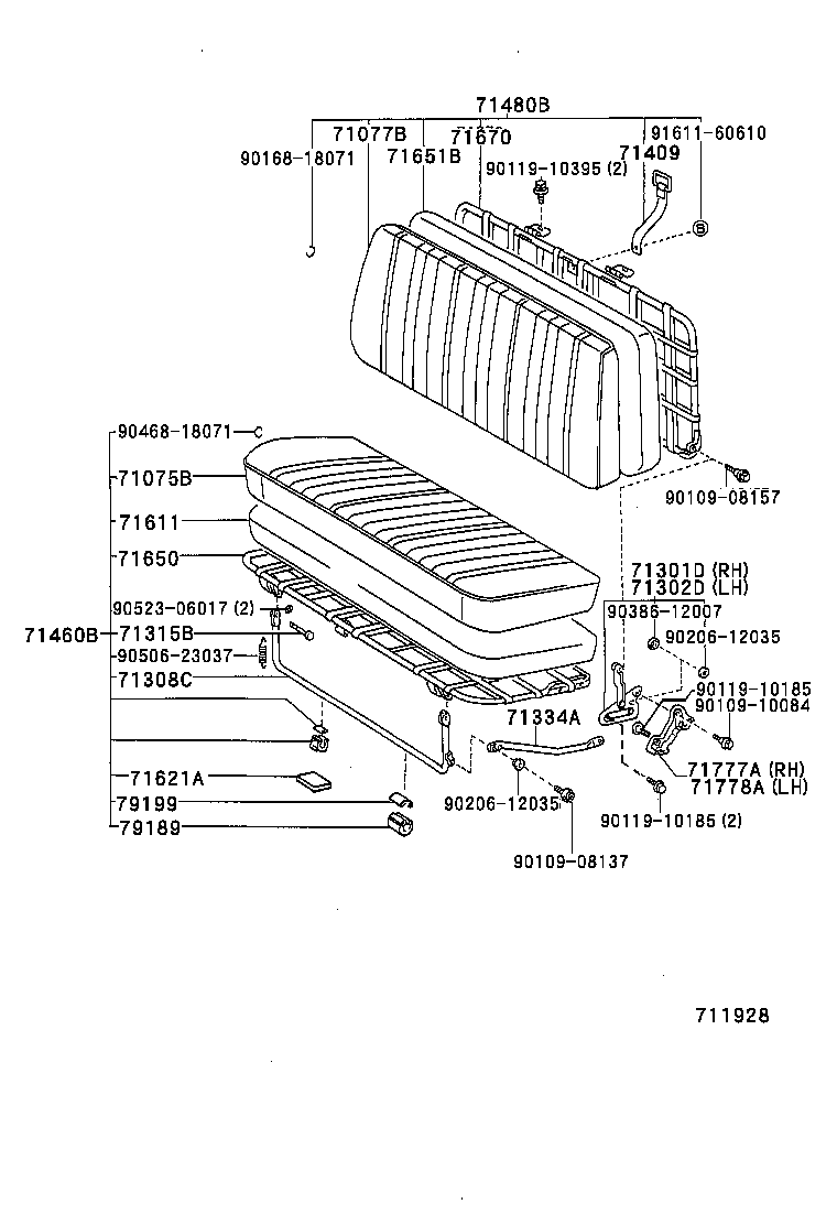71071-95B02-04 COVER, FRONT SEAT CUSHION, RH(FOR SEPARATE TYPE) product image