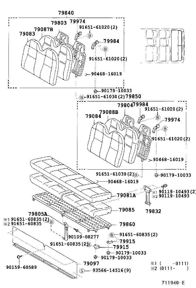 79103-0S030 FRAME SUB-ASSY, NO.1 SEAT BACK, RH product image