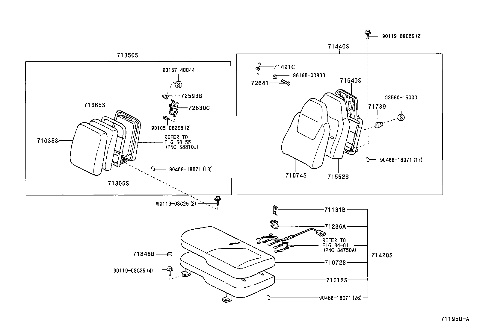 71502-37180 PAD, FRONT SEAT CUSHION, LH (FOR SEPARATE TYPE) product image