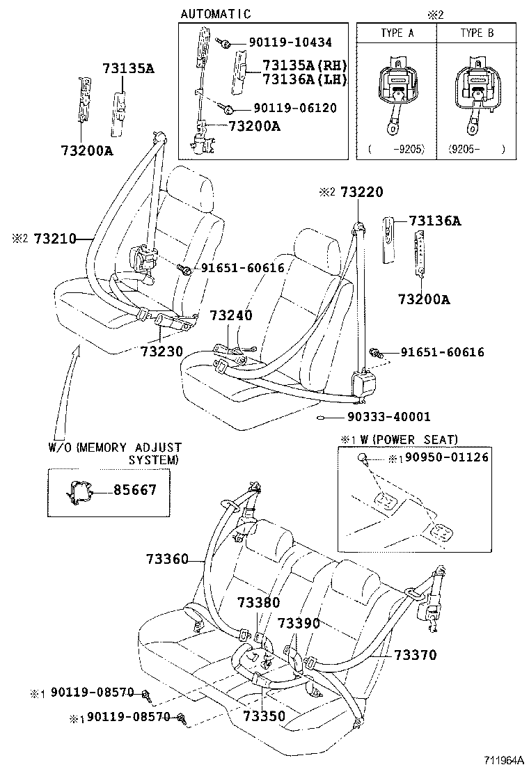 73240-50030-B0 BELT ASSY, FRONT SEAT INNER, LH product image