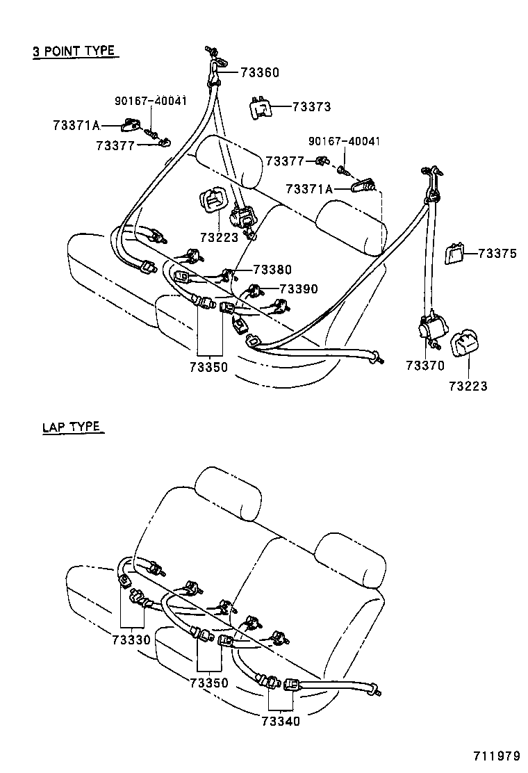 73230-35210 BELT ASSY, FRONT SEAT INNER, RH product image