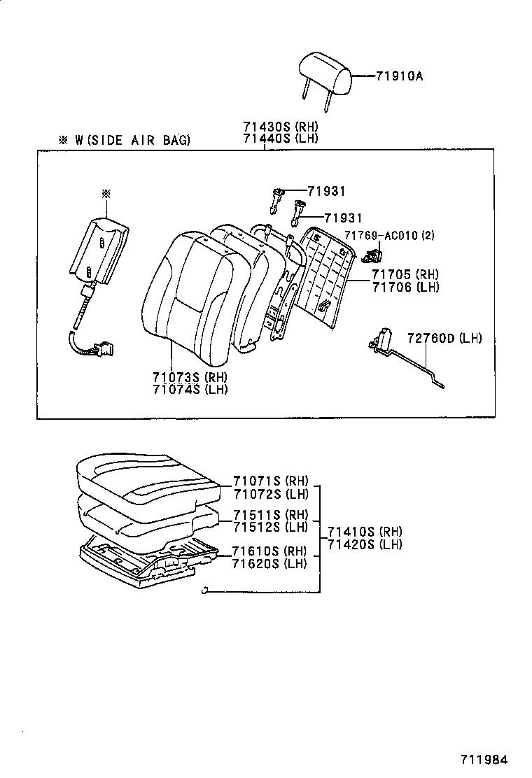 71620-AC030 SPRING ASSY, FRONT SEAT CUSHION, LH(FOR SEPARATE TYPE) product image