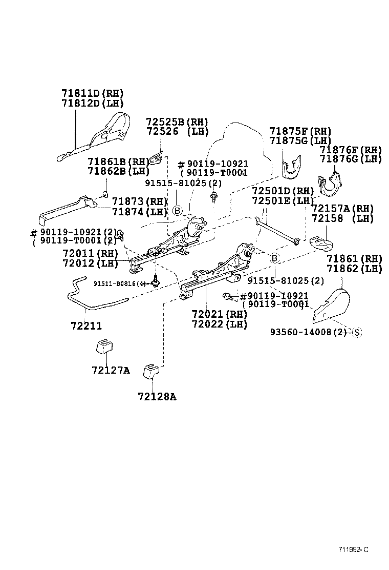 71630-02150 SPRING ASSY, FRONT SEAT BACK, RH(FOR SEPARATE TYPE) product image