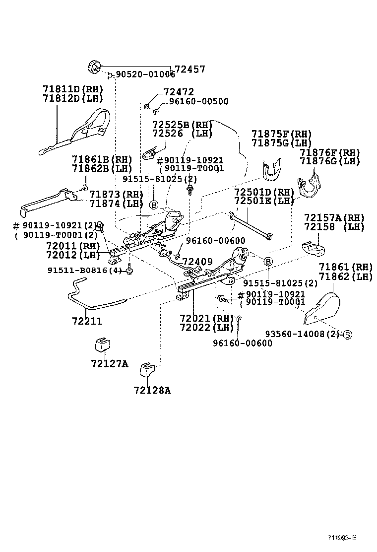71630-02150 SPRING ASSY, FRONT SEAT BACK, RH(FOR SEPARATE TYPE) product image