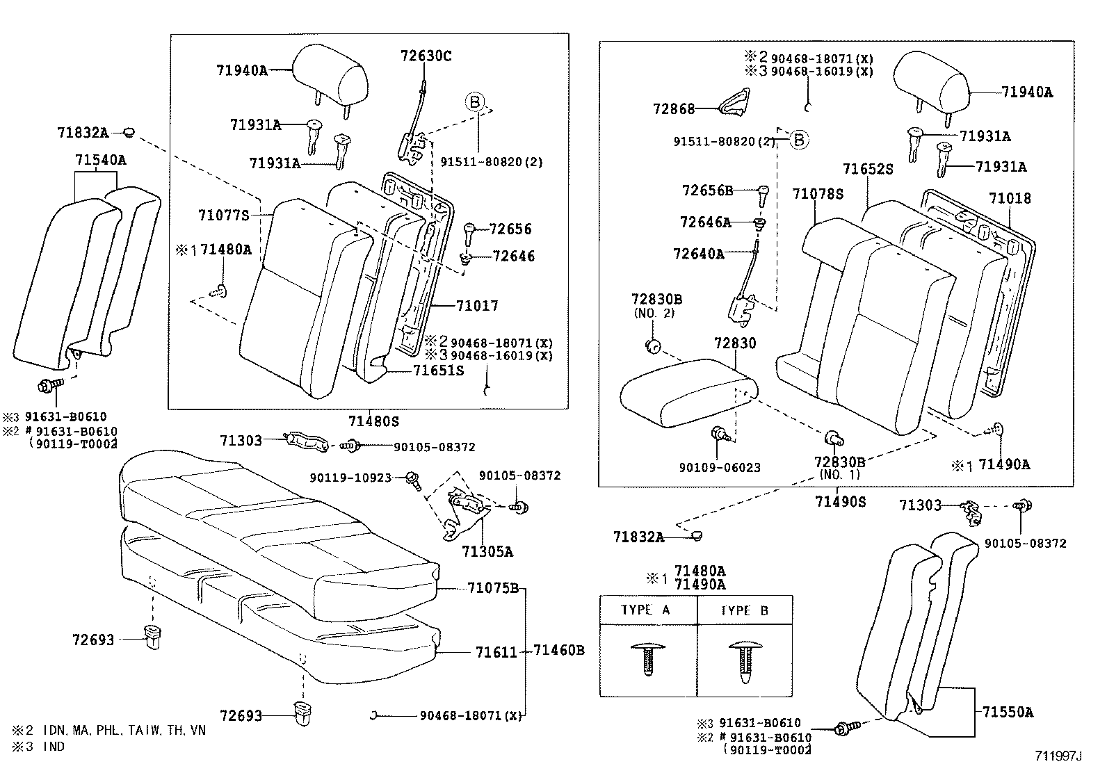 71503-02060 PAD, REAR SEAT CUSHION product image