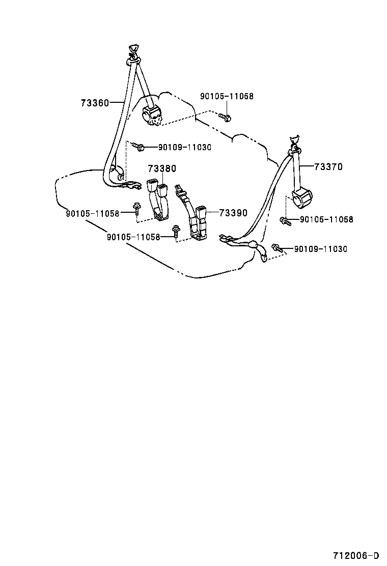73230-44010-B2 BELT ASSY, FRONT SEAT INNER, RH product image