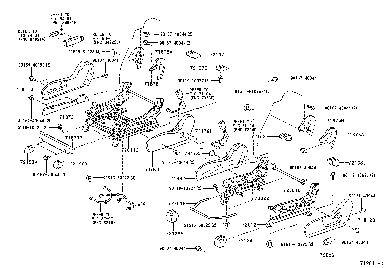 71012-44010 FRAME SUB-ASSY, FRONT SEAT CUSHION, LH product image