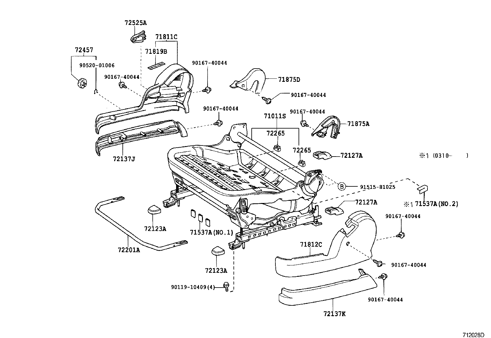71052-44060 PAD, FRONT SEAT CUSHION, LH (FOR SEPARATE TYPE) product image