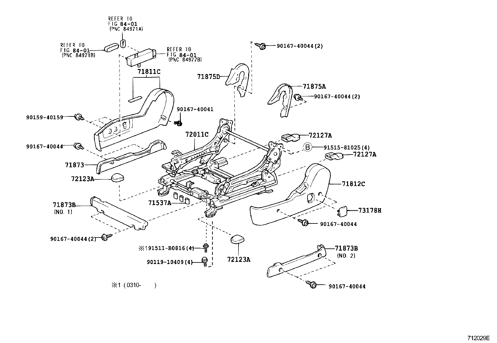 71052-44060 PAD, FRONT SEAT CUSHION, LH (FOR SEPARATE TYPE) product image